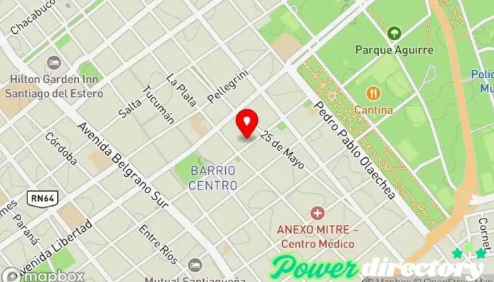 mapa de Del Teatro Panadería & Confitería Panadería, Pastelería en Santiago del Estero