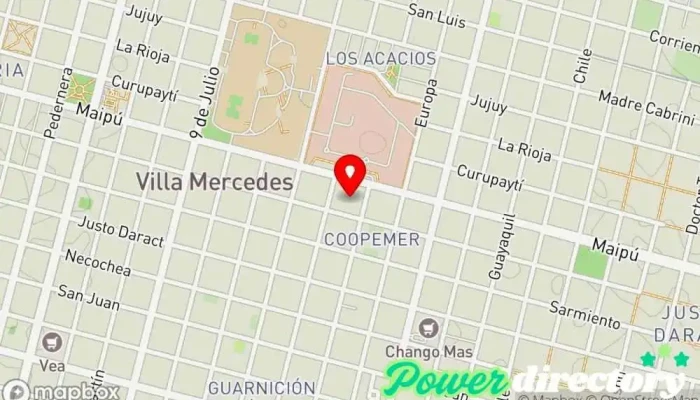 mapa de Delicias Allegra´s Pastelería en Villa Mercedes