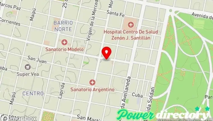 mapa de Edificio CRIN Centro médico en San Miguel de Tucumán