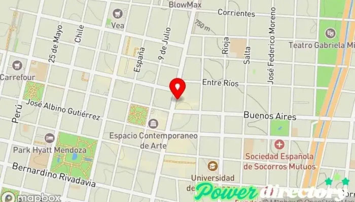 mapa de Efectivo Sí Mendoza Institución financiera en Mendoza