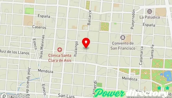 mapa de Efectivo Sí Salta Agencia de préstamos, Consultora financiera, Institución financiera en Salta