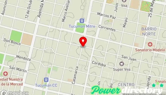 mapa de El Calafate Panadería en San Miguel de Tucumán