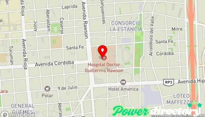 mapa de Emergencias Dr. G. Rawson Hospital en San Juan