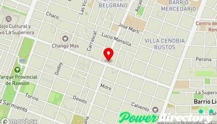 mapa de Emergencias Rawson Hospital privado en Villa Krause