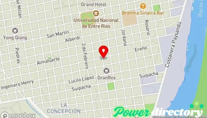 mapa de Entre Ríos Servicios Banco en Concepción del Uruguay