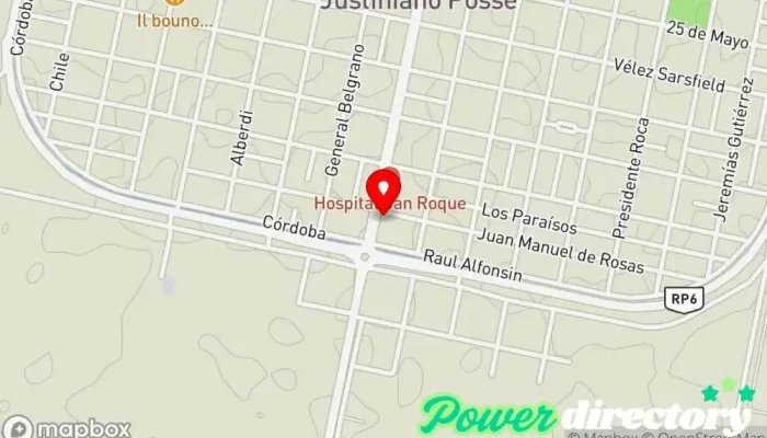 mapa de Espacio Activida Gimnasio en Justiniano Posse