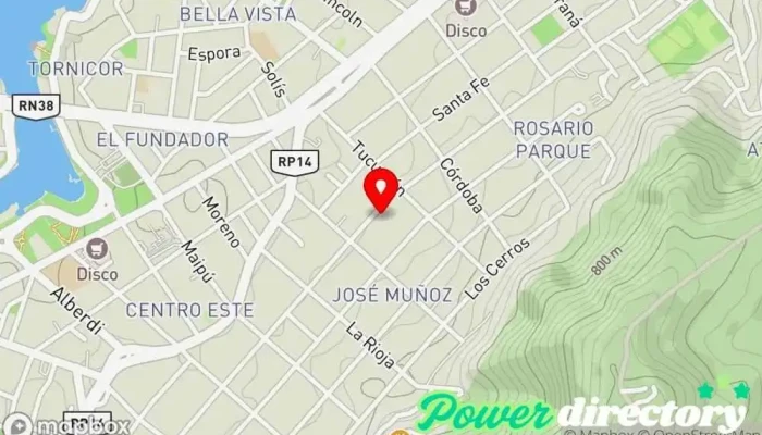 mapa de Espacio kümelen Clínica de fisioterapia, Kinesiólogo, Osteópata en Villa Carlos Paz
