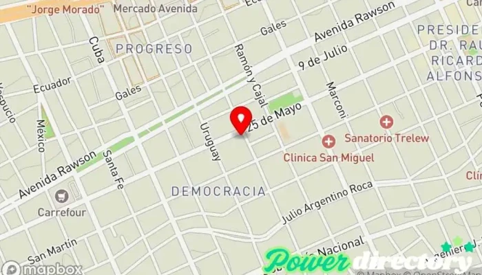 mapa de EXO CREDITOS Consultora financiera en Trelew