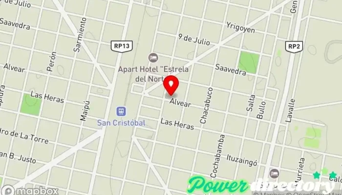 mapa de Filial San Cristóbal- Sta. Fe Banco en San Cristobal