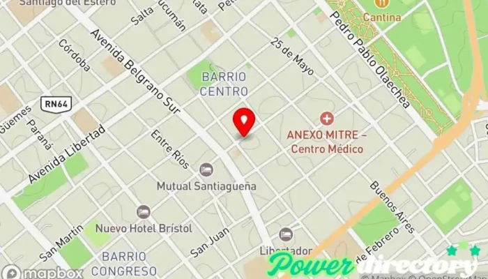 mapa de Finan pyme sgo Institución financiera en Santiago del Estero