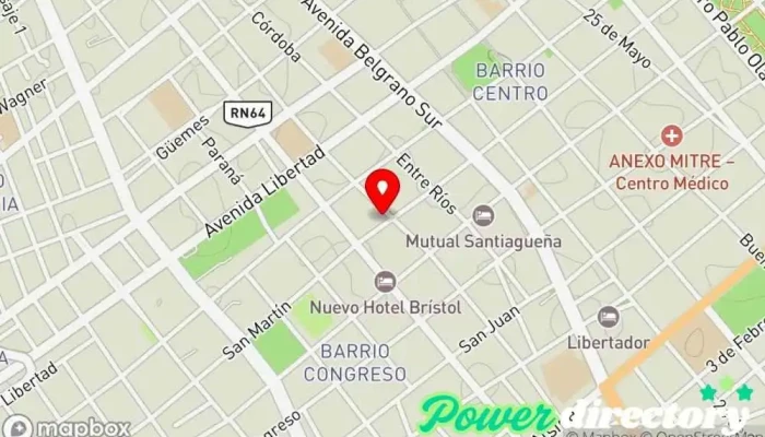 mapa de Financred Agencia de préstamos en Santiago del Estero