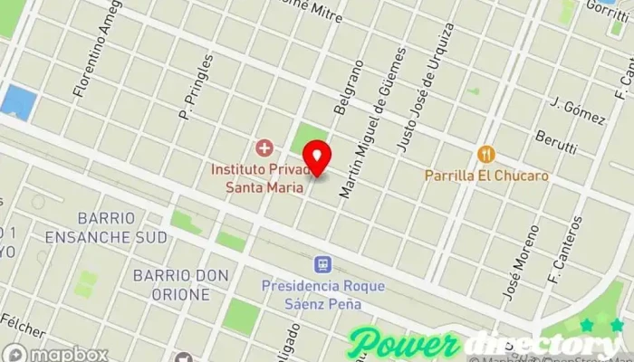 mapa de Fisioterapia, masajes y Reflexologia. Ines Schuap Masajista en Sáenz Peña