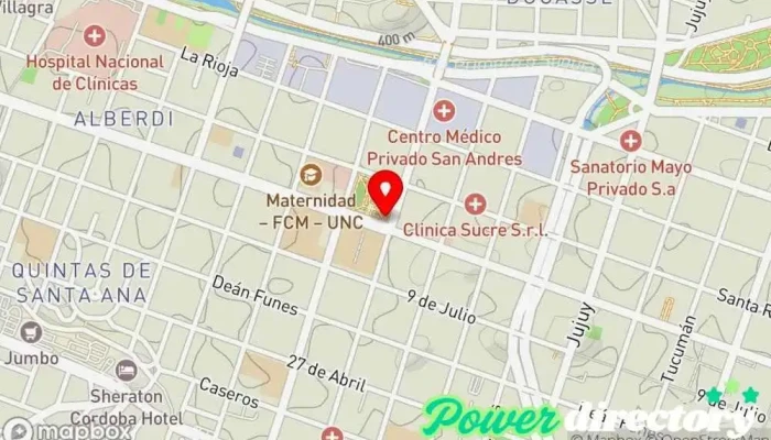mapa de Fisioterapia y kinesiología Selene Vázquez Fisioterapeuta, Osteópata en Córdoba