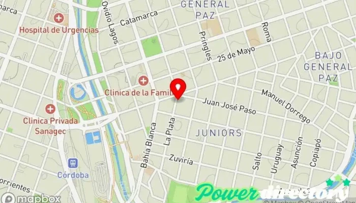 mapa de Florencia vidal Fisioterapeuta, Clínica de fisioterapia en Córdoba