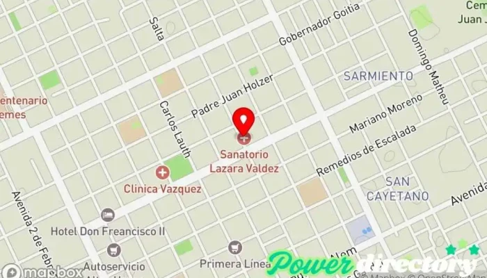 mapa de FONOAUDIOLOGIA Gonzalo Ramirez Centro de salud comunitario en Juan José Castelli