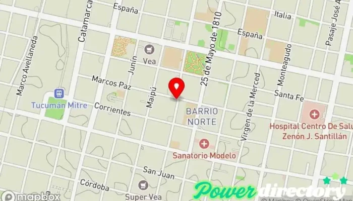 mapa de Franchelina Pasteleria Boutique Pastelería en San Miguel de Tucumán