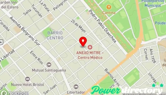 mapa de Gimenez Dante Omar Fisioterapeuta en Santiago del Estero