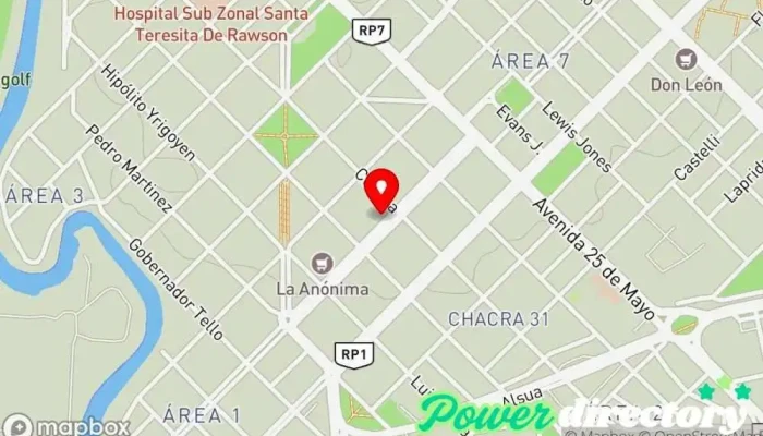 mapa de Golcred Institución financiera, Agencia de préstamos en Rawson