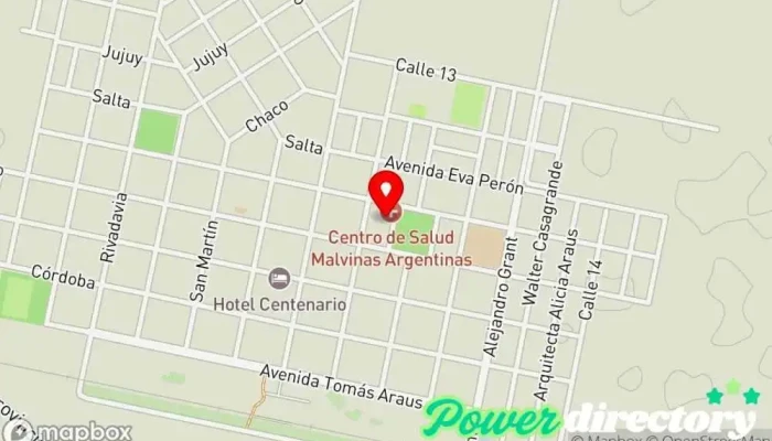 mapa de Hospital Centro de Salud Municipal Malvinas Argentinas Hospital en Noetinger