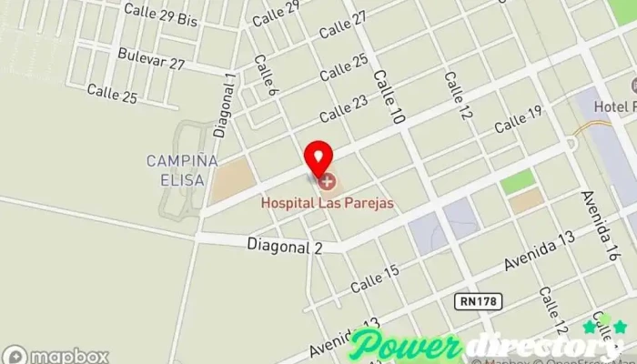 mapa de Hospital Las Parejas Hospital general, Médico, Hospital en Las Parejas