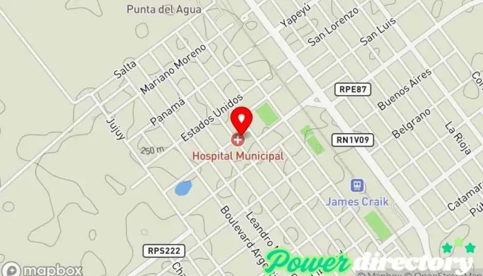 mapa de Hospital Municipal Hospital en James Craik