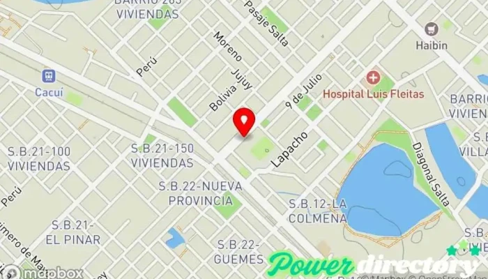 mapa de INSSSEP Instituto de Seguridad Social, Seguros y Préstamos Oficina de gobierno local, Organización de servicios sociales en Fontana