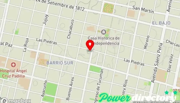 mapa de Instituto de Previsión y Seguridad Social de Tucumán Oficinas de administración del condado en San Miguel de Tucumán