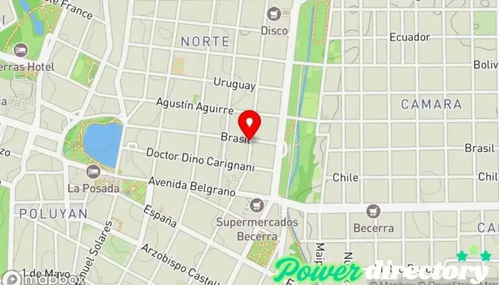 mapa de Instituto Origen Centro de salud y bienestar, Academia de baile, Escuela de artes marciales, Masajista, Osteópata, Fisioterapeuta, Psicoterapeuta, Terapeuta de reiki, Centro de yoga en Alta Gracia