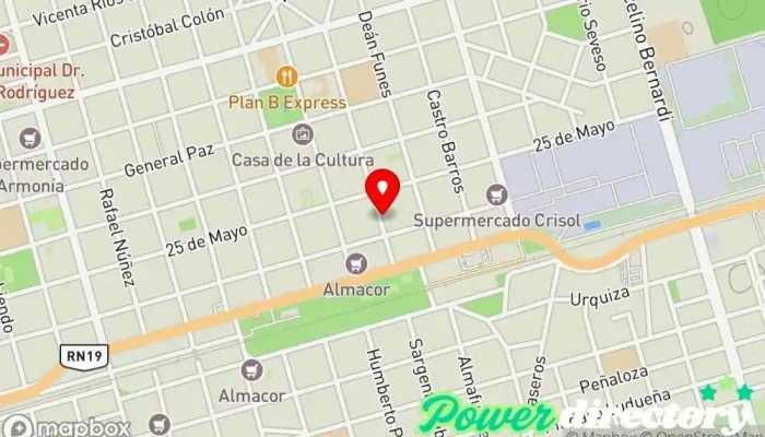 mapa de Janis Jeleñ Fisioterapia Dermatofuncional Y Estetica Avanzada Médico en Arroyito