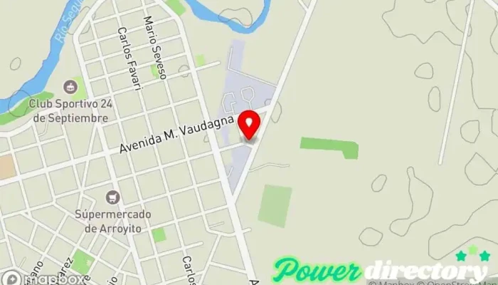 mapa de Kiderm Kinesiólogo, Tienda de belleza y salud, Clínica de fisioterapia en Arroyito