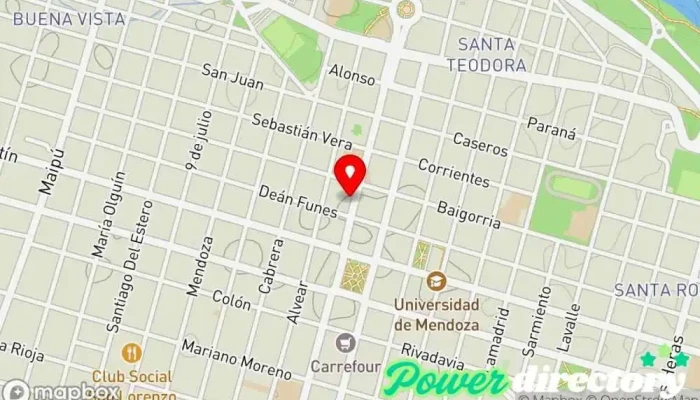 mapa de Kineesis Fisioterapeuta, Gimnasio, Ginecólogo, Terapeuta de drenaje linfático, Psicólogo en Río Cuarto