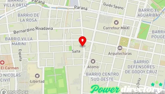 mapa de KINESIOLOGIA BIENESTAR Kinesiólogo, Clínica de fisioterapia en Godoy Cruz