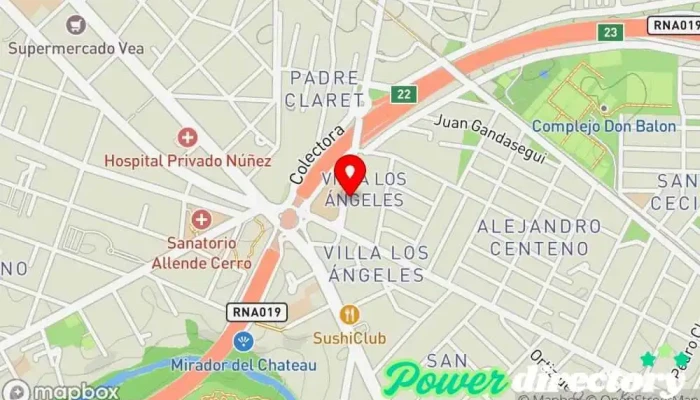 mapa de Kinesiologia Daniel Navarro Kinesiólogo en Córdoba