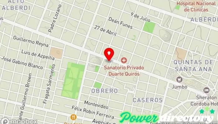 mapa de Kinesiología fisioterapia y estetica Fisioterapeuta en Córdoba
