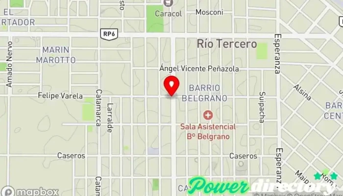 mapa de Kinesiología, Fisioterapia y Rehabilitación Lic. Malpiedi Fisioterapeuta en Río Tercero