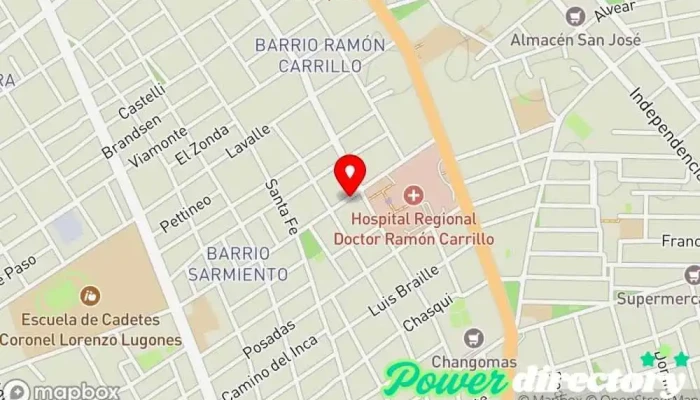 mapa de Kinesiologia Salas Oficina médica en Santiago del Estero