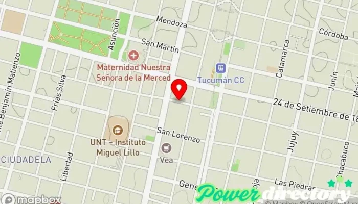 mapa de KINESIOLOGIA TUCUMÁN - Rehabilitación Traumatológica Y Deportiva Fisioterapeuta, Kinesiólogo en San Miguel de Tucumán
