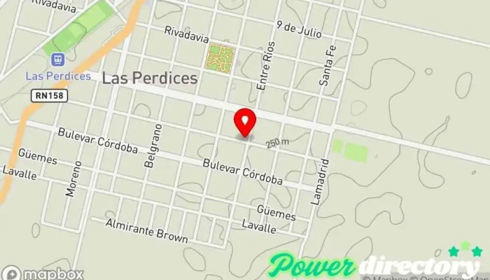 mapa de kinesiología y Fisioterapia Lic. Carlos Marquez Servicios médicos locales en Las Perdices