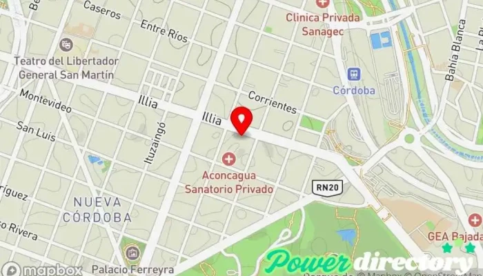 mapa de Kinesiologia y Fisioterapia Marcelo Bocco Centro de salud comunitario en Córdoba
