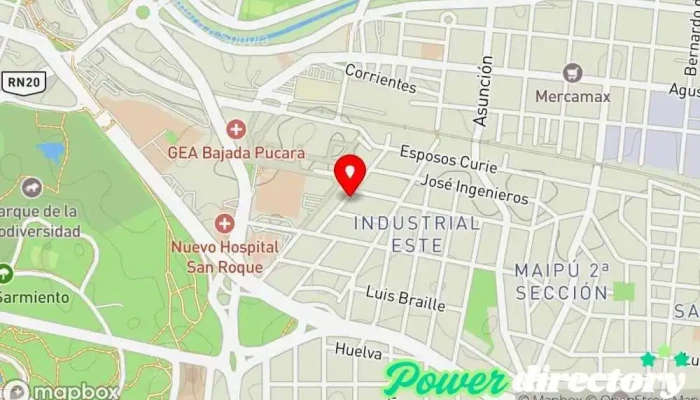 mapa de Kinesiología y Fisioterapia Pablo Vollmar desde 1996 Fisioterapeuta, Kinesiólogo, Oficina médica en Córdoba