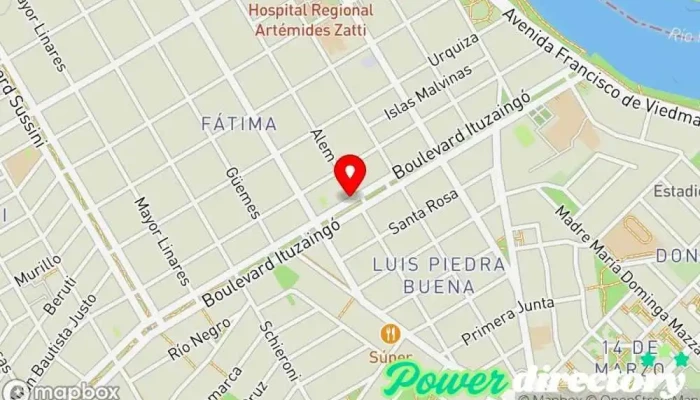 mapa de Kinesiología Y Rehabilitación  en Viedma