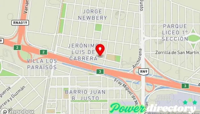mapa de Kinesiología,Fisioterapia y Osteopatía Fisioterapeuta, Kinesiólogo, Osteópata en Córdoba