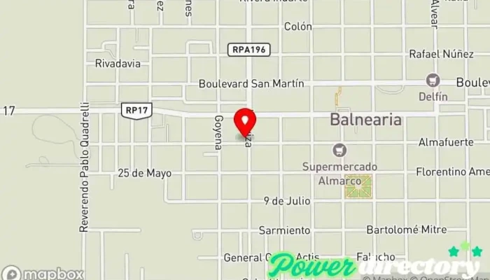 mapa de Kinesiologia/osteopatia Fisioterapeuta en Balnearia