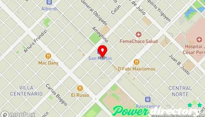 mapa de Kinesiologo Vesconi Fisioterapeuta en Resistencia