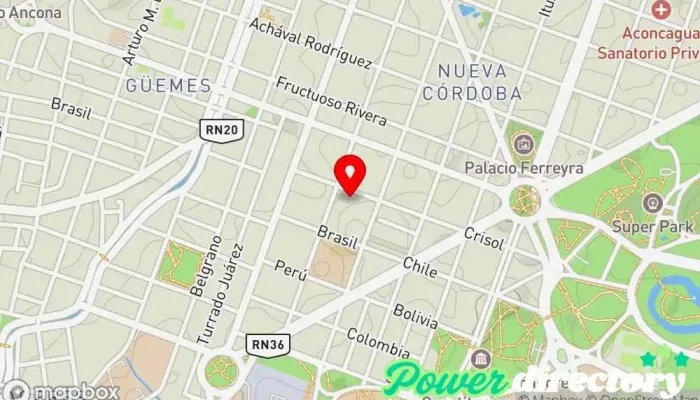 mapa de Kínesis Asesor médico, Acupuntor, Kinesiólogo, Fisioterapeuta, Centro de rehabilitación en Córdoba