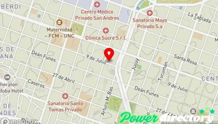 mapa de Lic. Daniela Gualtieri Clínica ginecológica en Córdoba