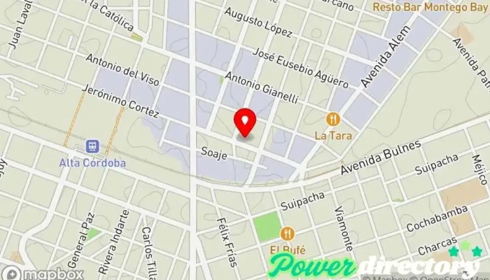 mapa de Lic. en Kinesiología y Fisioterapia, Irma Edith Faisal Asesor médico en Córdoba