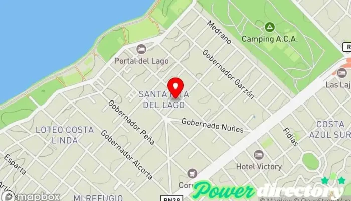 mapa de Lic. María Eugenia Panero. Fisioterapeuta, Kinesiólogo, Terapeuta de drenaje linfático, Masajista deportivo en Villa Carlos Paz