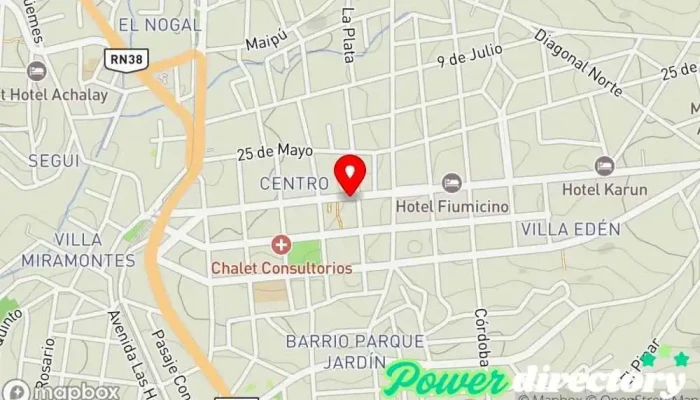 mapa de Macro Sucursal La Falda Banco en La Falda