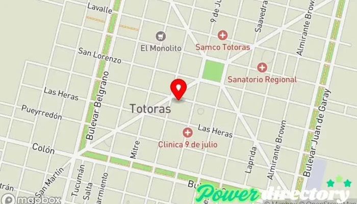 mapa de Macro Sucursal Totoras Banco en Totoras